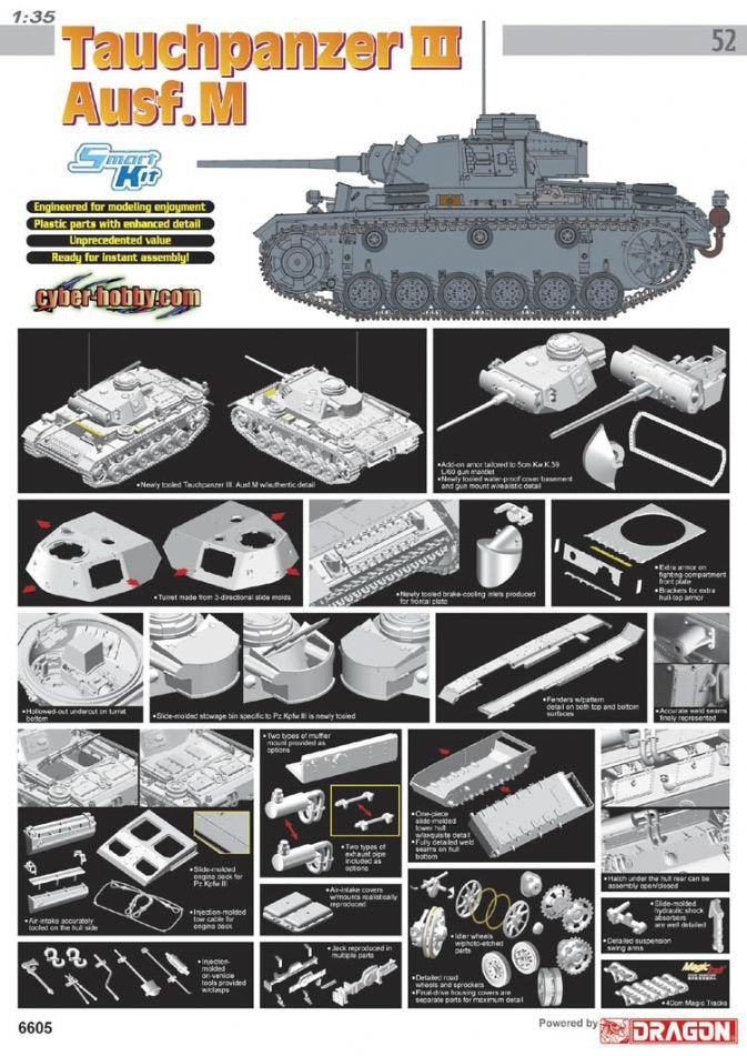 Cyber Hobby 6605 Pz.Kpfw.III Ausf.M Early Production with Rahmen fur Schutzhulle (1/35)
