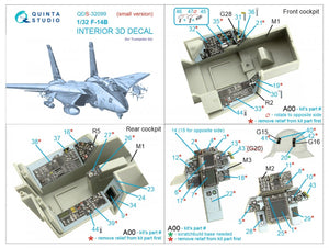 Quinta Studio QDS-32099 F-14B 3D-Printed &amp;amp; colored Interior on decal paper (Trumpeter) (Small version) 1/32 – image 7