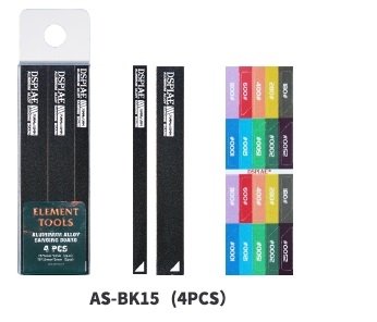 DSPIAE AS-BK15 ALUMINUM ALLOY SAND BOARD BLACK 4PCS / Aluminum sanding pad
