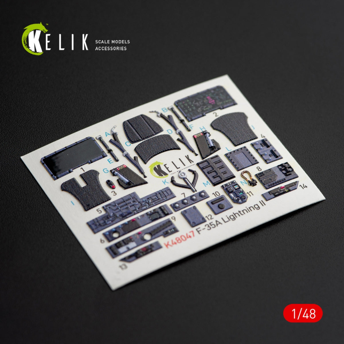 KELIK K48047 F-35A LIGHTNING II INTERIOR 3D DECALS FOR KITTY HAWK KIT 1/48 – image 2