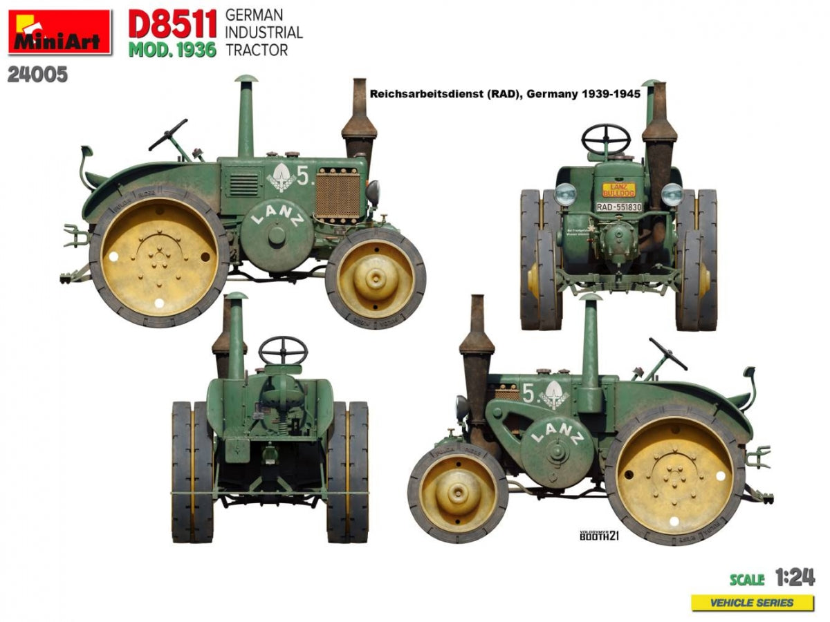 MiniArt 24005 GERMAN INDUSTRIAL TRACTOR D8511 MOD. 1936 1/24 – obrázek 6