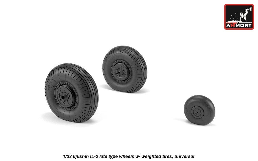 Armory Models AW32016 Iljushin IL-2 Bark late type wheels w/ weighted tires 1/32 – Bild 5