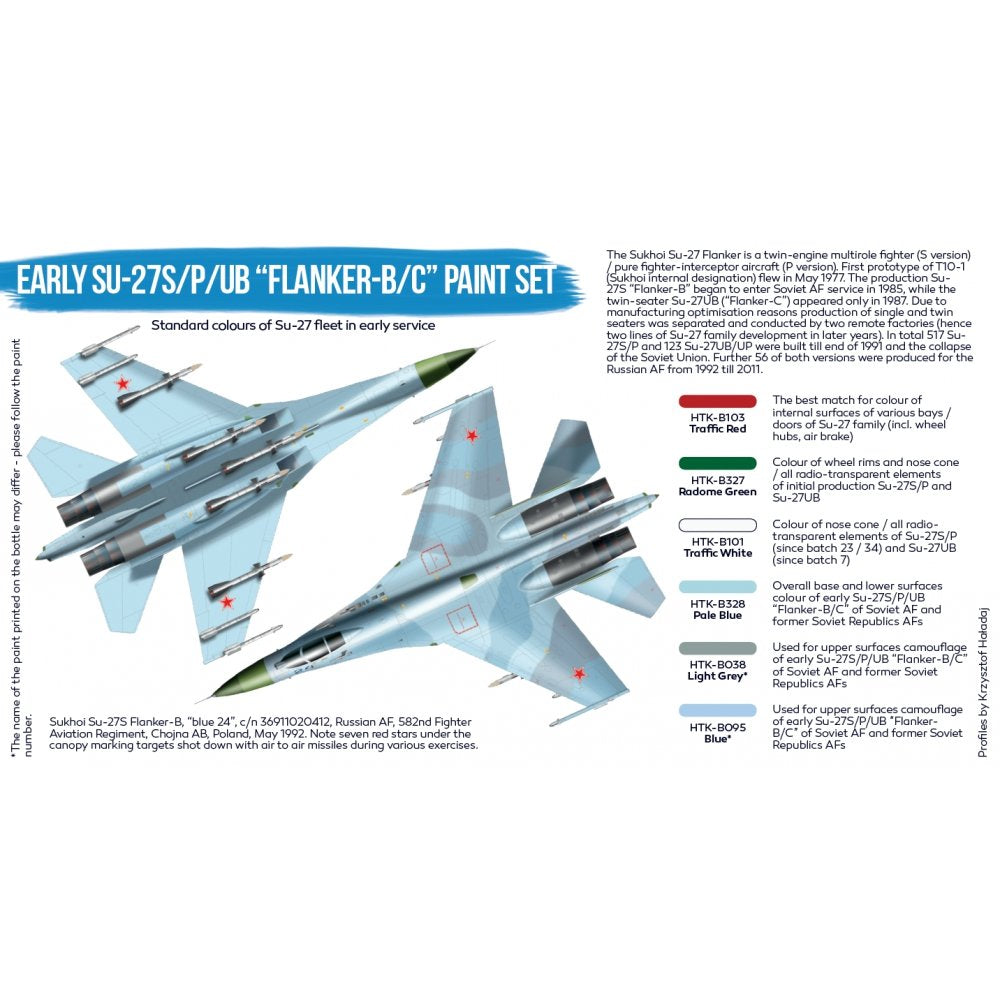 Hataka HTK-BS104 Early Su-27S/P/UB &amp;quot;Flanker-B/C&amp;quot; paint set (6x17ml) – imagen 2