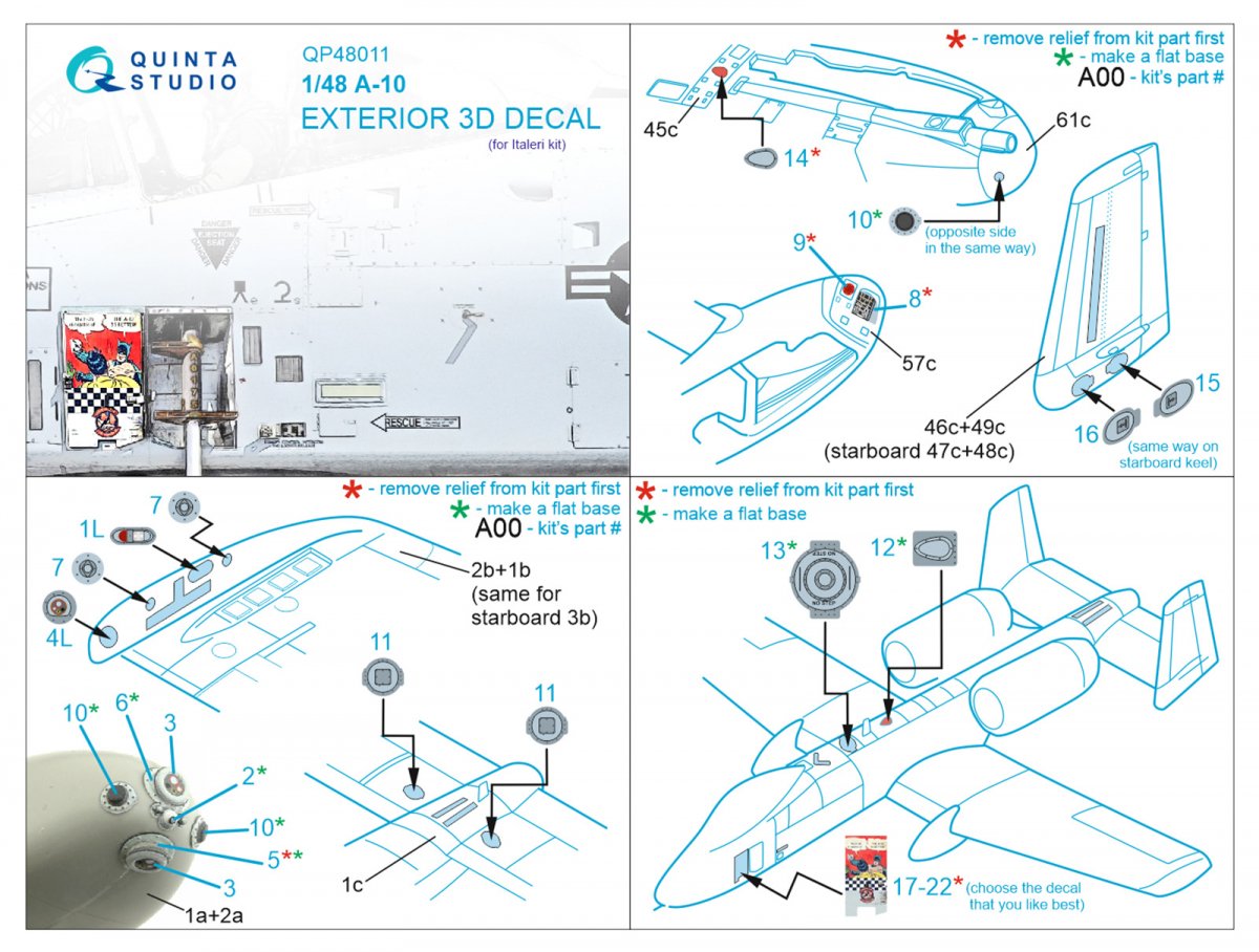 Quinta Studio QP48011 A-10 Exterior (Italeri) 1/48 – immagine 2
