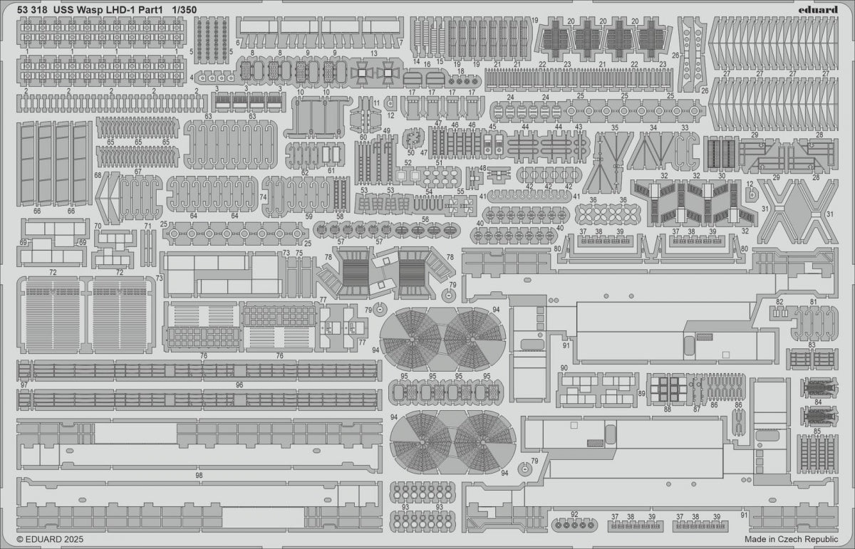 Eduard BIG5376 USS Wasp LHD-1 PART 1 TRUMPETER 1/350