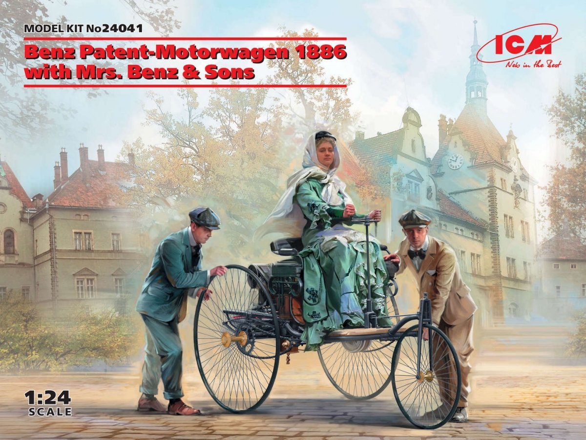 ICM 24041 Benz Patent-Motorwagen 1886 with Mrs. Benz &amp;amp; Sons 1/24