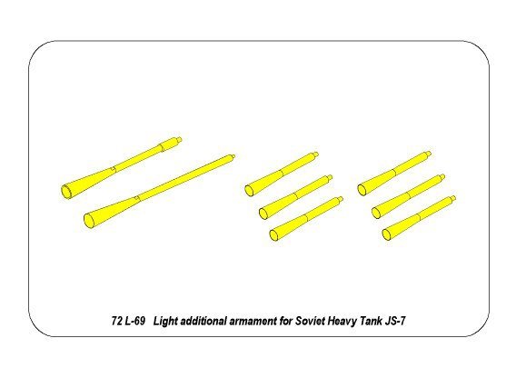 Aber 72L-69 Light additional armament for Soviet tank JS-7 1/72 – obrázek 8