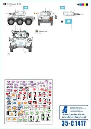 Star Decals 35-C1417 Cyprus 74 2. Turkish invasion of Cyprus in 1974. British Peacekeepers. Ferret Mk 1/2, Ferret Mk 2/3, Saladin Mk 2 1/35 – Bild 3
