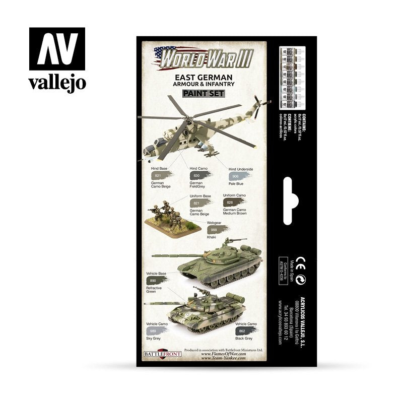 Vallejo 70224 WWIII East German Armor &amp;amp; Infantry 8x17ml – image 2
