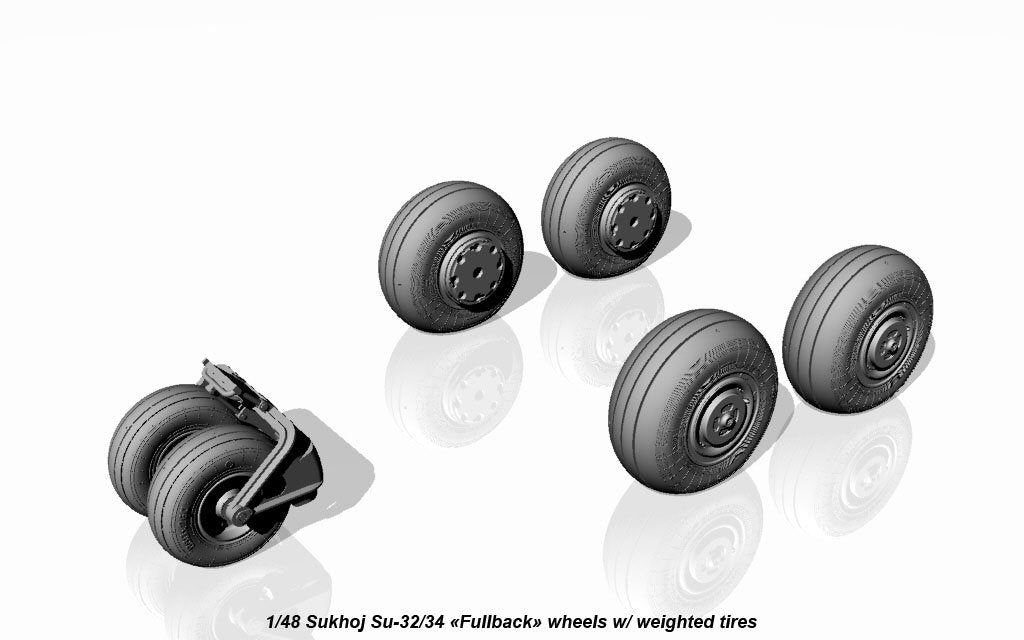 Armory Models AW48025 Sukhoj Su-32FN / Su-34 Fullback wheels w/ weighted tires 1/48 – immagine 4