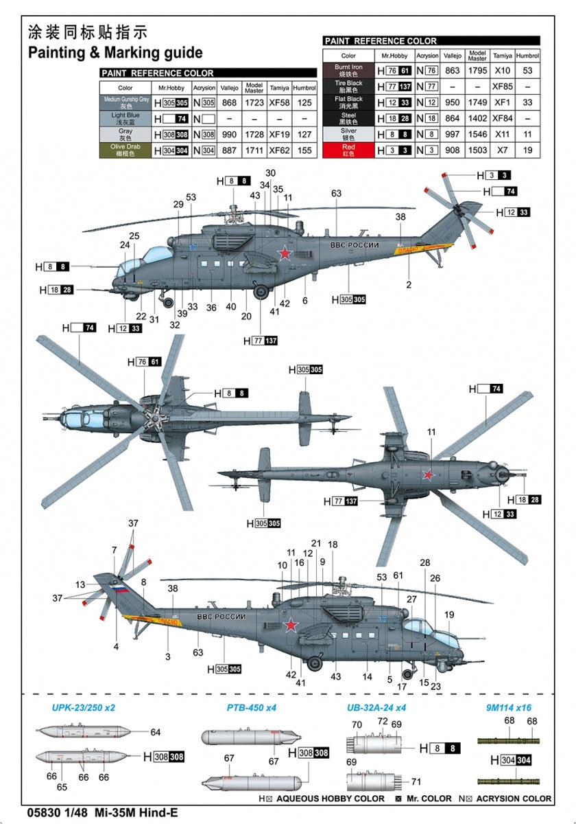 Trumpeter 05830 Mi-35M Hind-E 1/48 – image 4