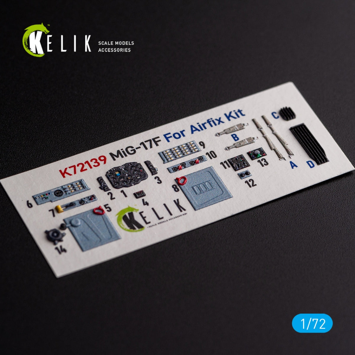 KELIK K72139 Mig-17 Fresco (Shenyang J5) - interior 3D decals for Airfix kit 1/72