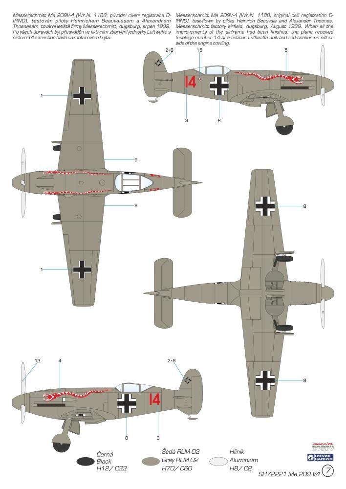 Special Hobby 72221 Messerschmitt Me 209V-4 1/72 – obrázek 3