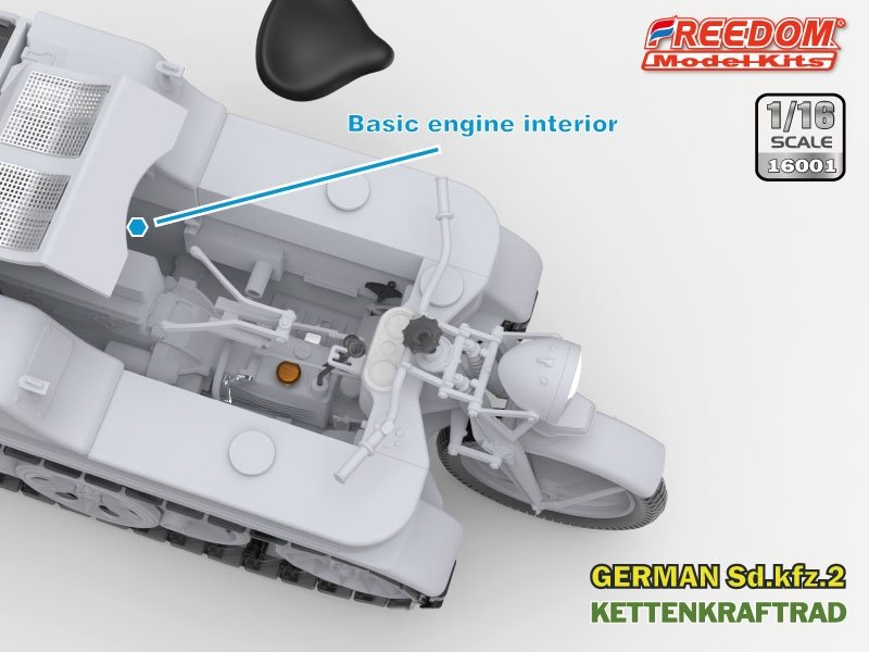 Freedom 16001 Sd.Kfz. 2 Kettenkraftrad Type HK 101 1/16 – immagine 5