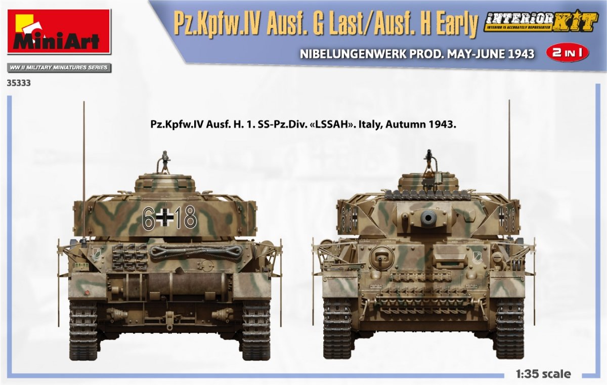 MiniArt 35333 Pz.Kpfw.IV Ausf. G Last/Ausf. H Early. NIBELUNGENWERK PRODUCED BY MAY-JUNE 1943. 2 IN 1 INTERIOR KIT 1/35 – image 19