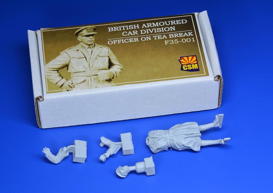 Copper State Models F35-001 Officier de division de véhicules blindés britanniques en pause thé 1/35