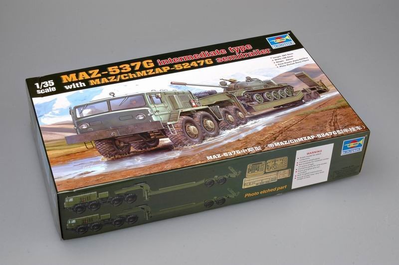 Trumpeter 00211 MAZ-537G intermediate type with MAZ/ChMZAP 5247G semi-trailer 1/35 – image 2