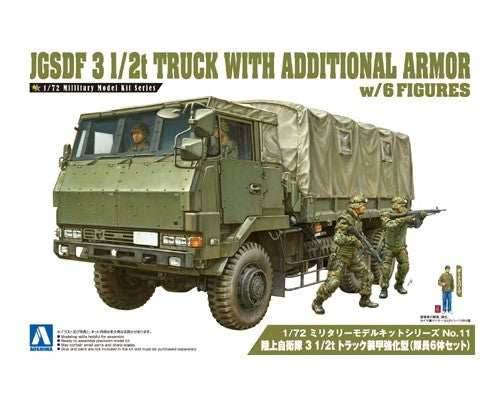 Aoshima 01208 JGSDF 3 1/2t Truck with Additional Armor w/6 Figures 1/72