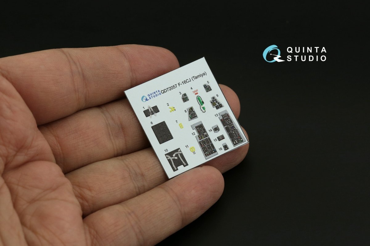 Quinta Studio QD72057 F-16CJ 3D-Printed &amp;amp; colored Interior on decal paper (Tamiya) 1/72 – Bild 5