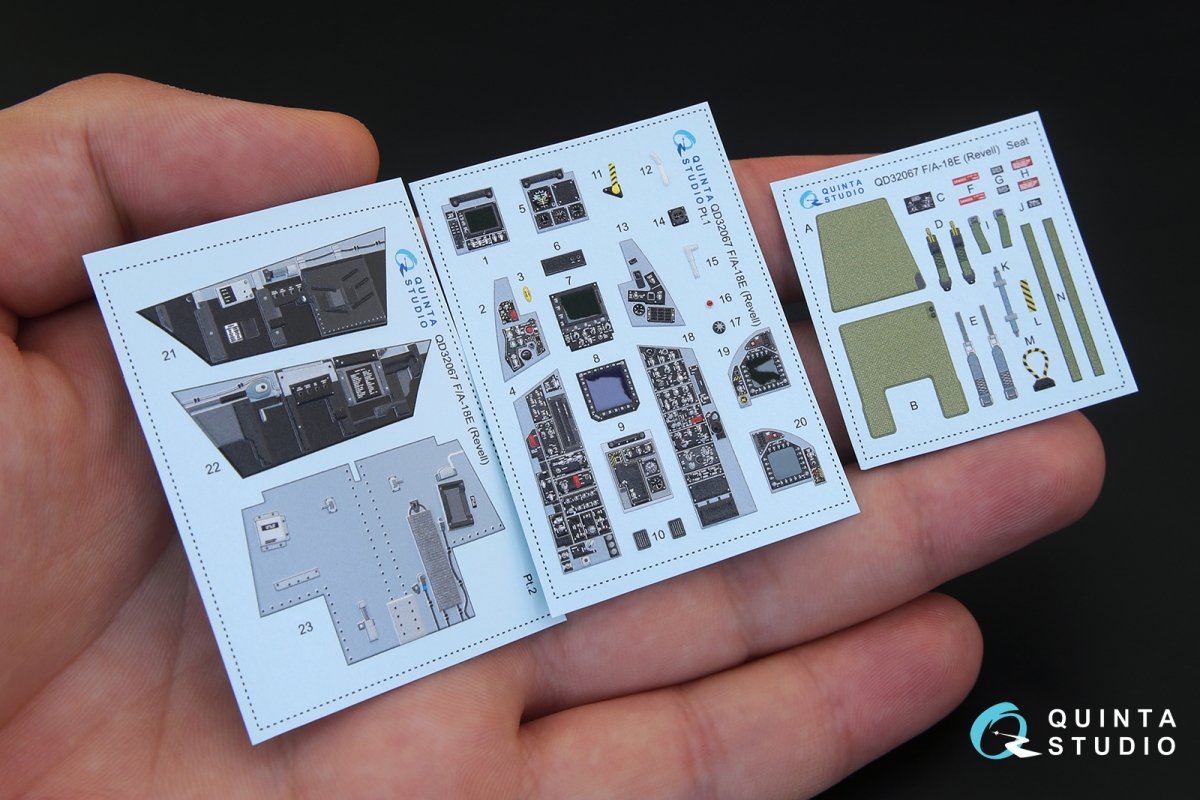 Quinta Studio QD32067 F/A-18E 3D-Printed &amp;amp; colored Interior on decal paper (for Revell kit) 1/32 – image 2