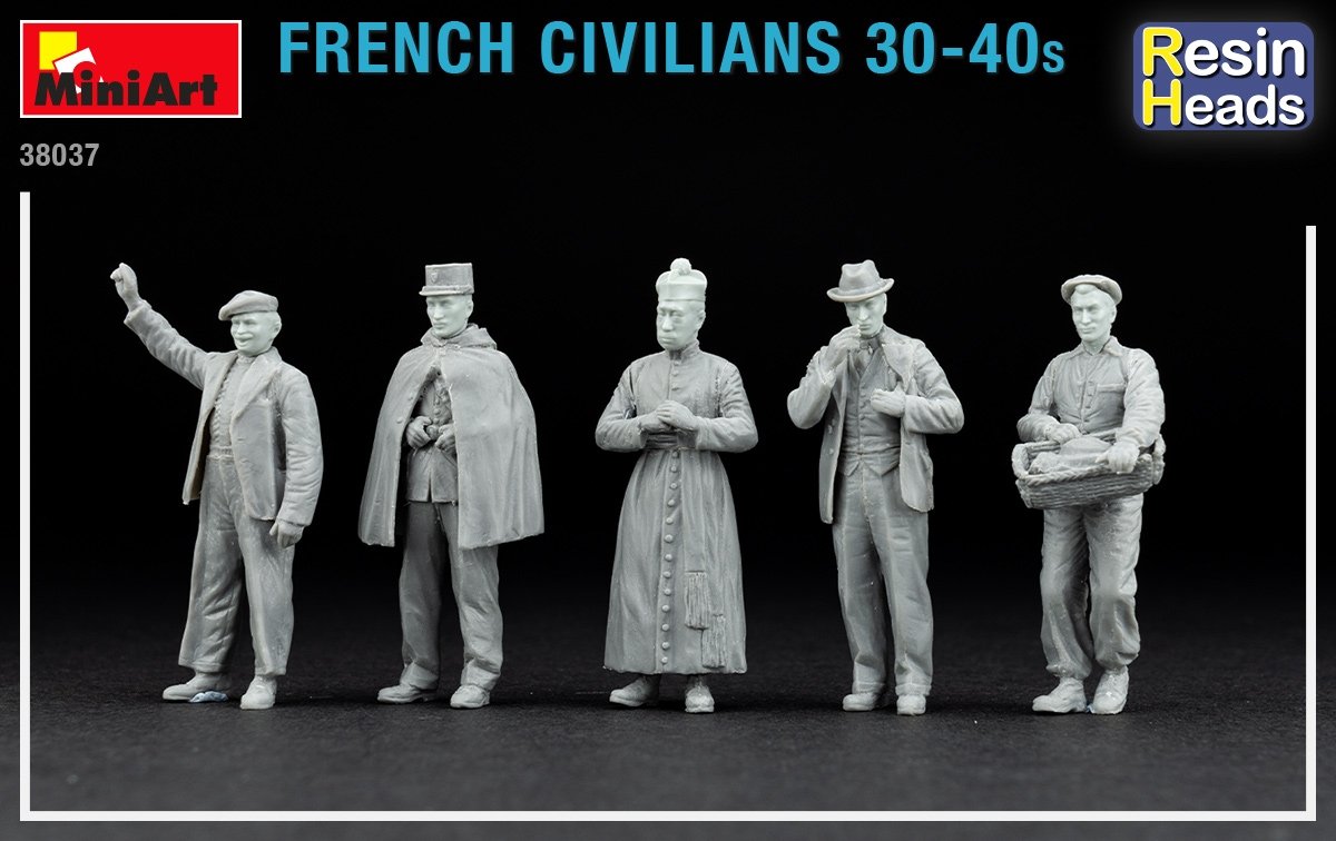 Miniart 38037 French Civilians 30-40s. (resin heads) 1/35 – image 3