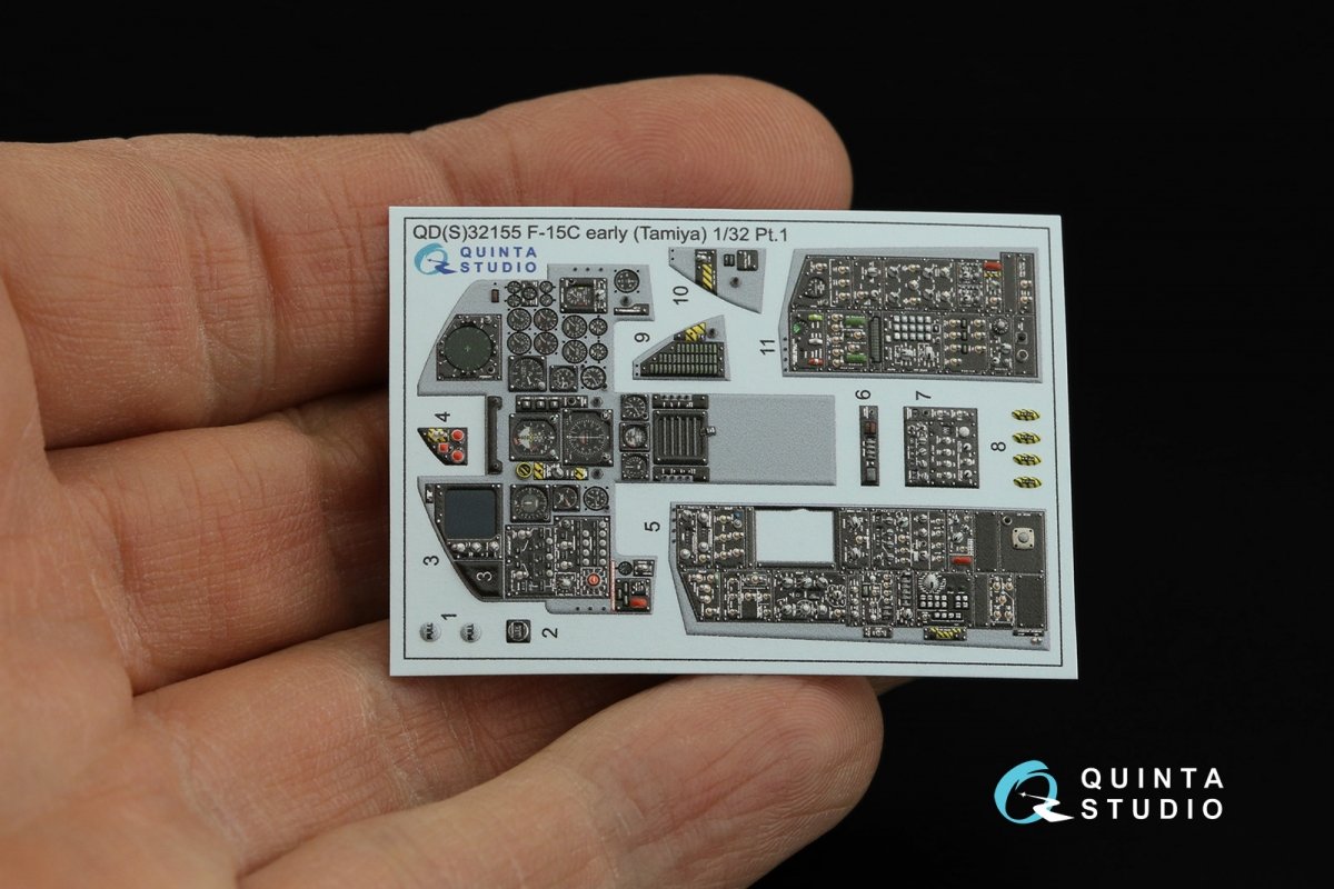 Quinta Studio QDS-32155 F-15C Early/F-15A/F-15J early 3D-Printed &amp;amp; colored Interior on decal paper (Tamiya) (small version) 1/32 – obrázek 12