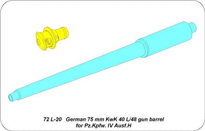 Aber 72L-20 75mm KwK40L/48 gun barrel for Panzer IV Ausf.H / German 75mm KwK 40 L/48 gun barrel for Pz.Kpfw. IV Ausf.H 1/72 – Bild 4