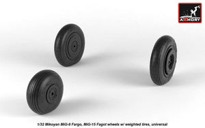 Armory Models AW32013 Mikoyan MiG-9 Fargo / MiG-15 Fagot (early) wheels w/ weighted tires 1/32 – Bild 3