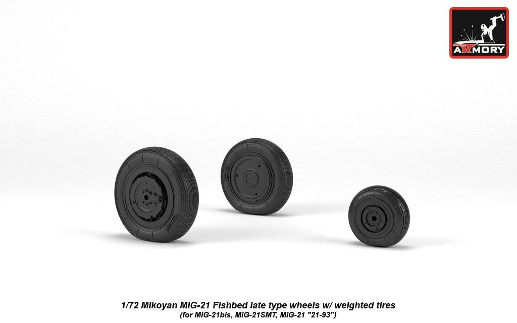 Armory Models AW72050 Mikoyan MiG-21 Fishbed wheels w/ weighted tires, late 1/72 – obrázek 5