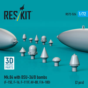 RESKIT RS72-0524 Mk.84 with BSU-36/B bombs (2 pcs) (3D Printed) 1/72 – image 2