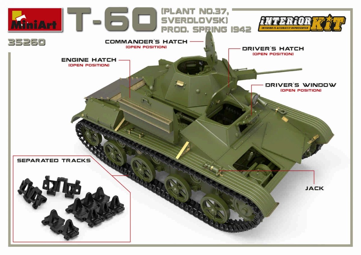MiniArt 35260 T-60 PLANT N.37, SVERDLOVSK PROD. SPRING 1942. INTERIOR KIT 1/35 – immagine 11