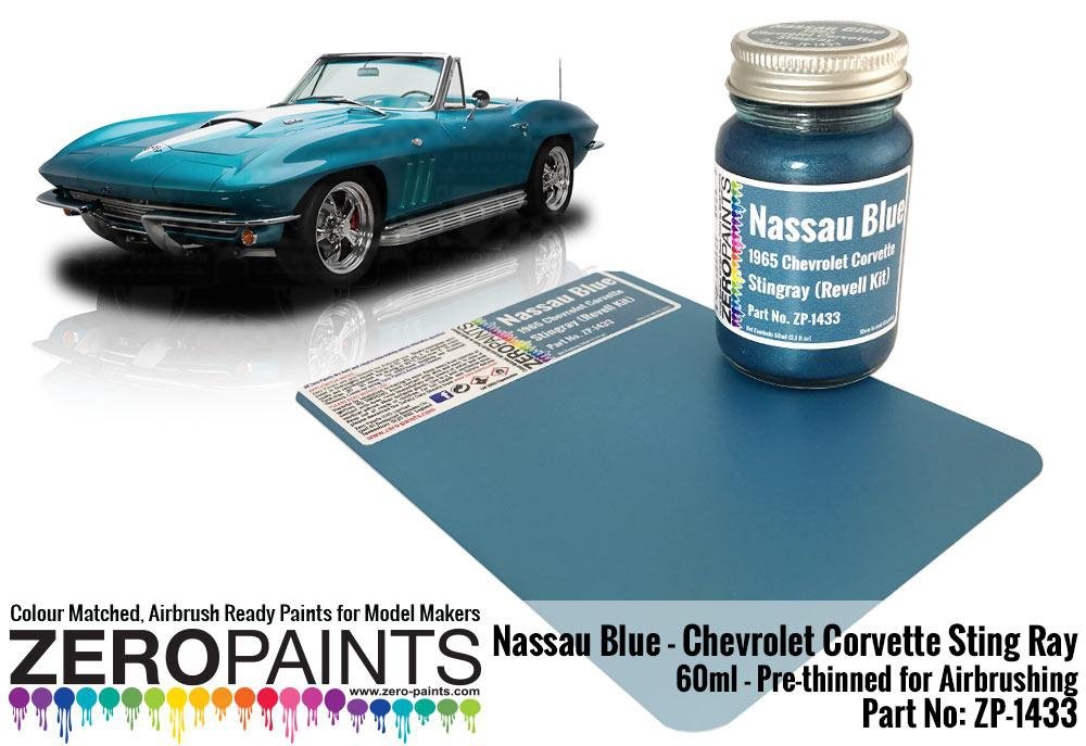 Zero Paints ZP-1433 Nassau Blue Paint - 1965 Chevrolet Corvette 60ml (Revell Kit)