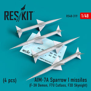 RESKIT RS48-0319 AIM-7A SPARROW AND MISSILES (4PCS) 1/48