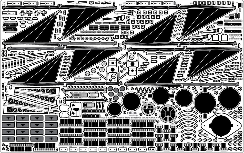 Pontos 35012F1 Russian Imperial Navy Battleship Sevastopol Detail Up Set 1/350 – image 7