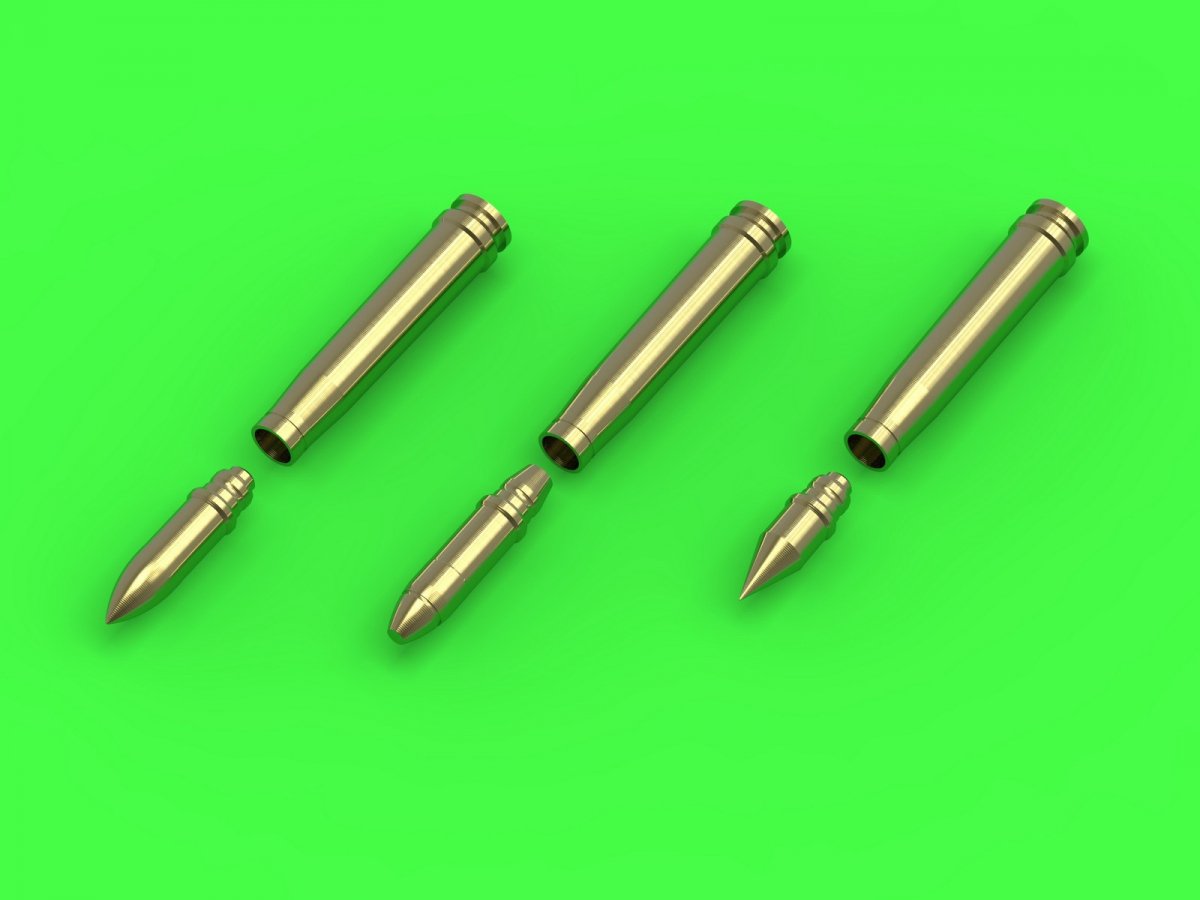 Master GM-35-019 German 2cm ammunition (cal. 20x138B) for Flak 30/38, KwK 30/38 guns - shells (15 pcs.) and 3 types of projectiles (5 pcs. of each type) (1/35) – image 2