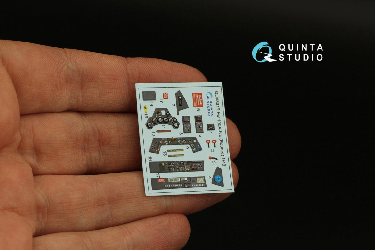 Quinta Studio QD48315 Fw 190A-5/6 3D-Printed &amp;amp; colored Interior on decal paper (Eduard) 1/48 – image 4