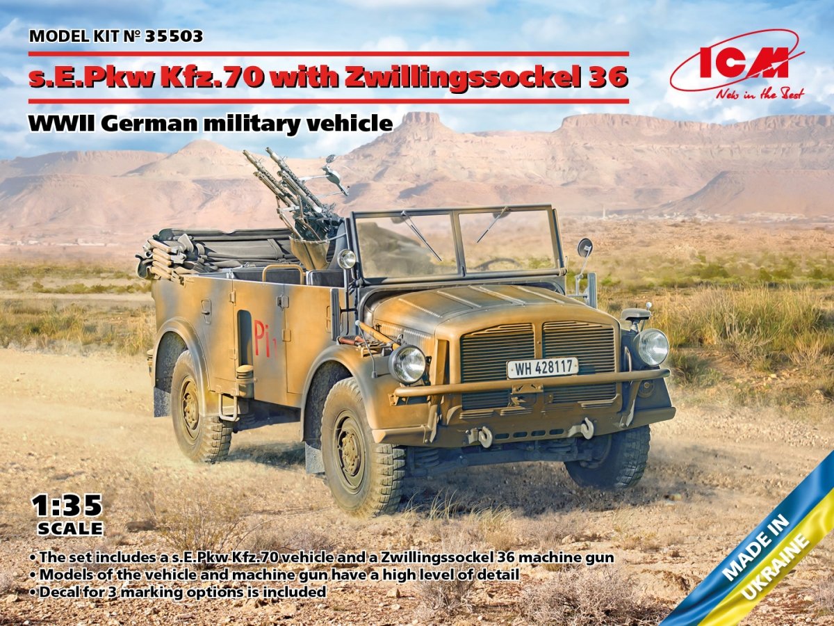 ICM 35503 sEPkw Kfz.70 with Zwillingssockel 36 WWII German military vehicle 1/35