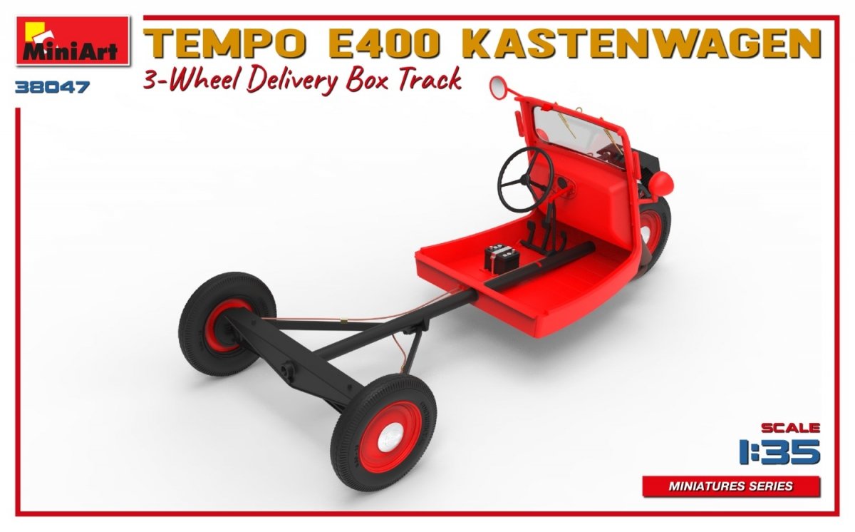 MiniArt 38047 TEMPO E400 KASTENWAGEN 3-WHEEL DELIVERY BOX TRACK 1/35 – image 10