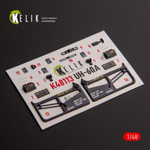 KELIK K48113 UH-60A Black Hawk - Type 1 interior 3D decals for ICM kit 1/48 – image 4