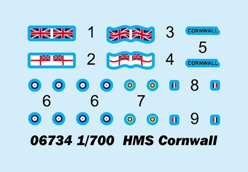 Trumpeter 06734 HMS Cornwall 1/700 – Bild 3