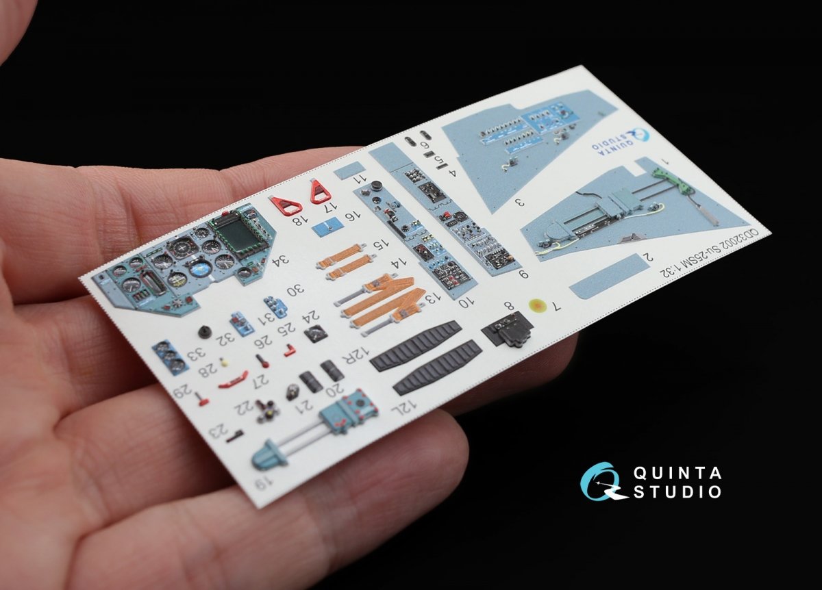 Quinta Studio QD32002 Su-25SM 3D-Printed &amp;amp; colored Interior on decal paper (for Trumpeter kit) 1/32 – immagine 3