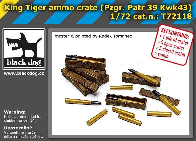 Black Dog T72118 King tiger ammo crate 1/72 – immagine 3