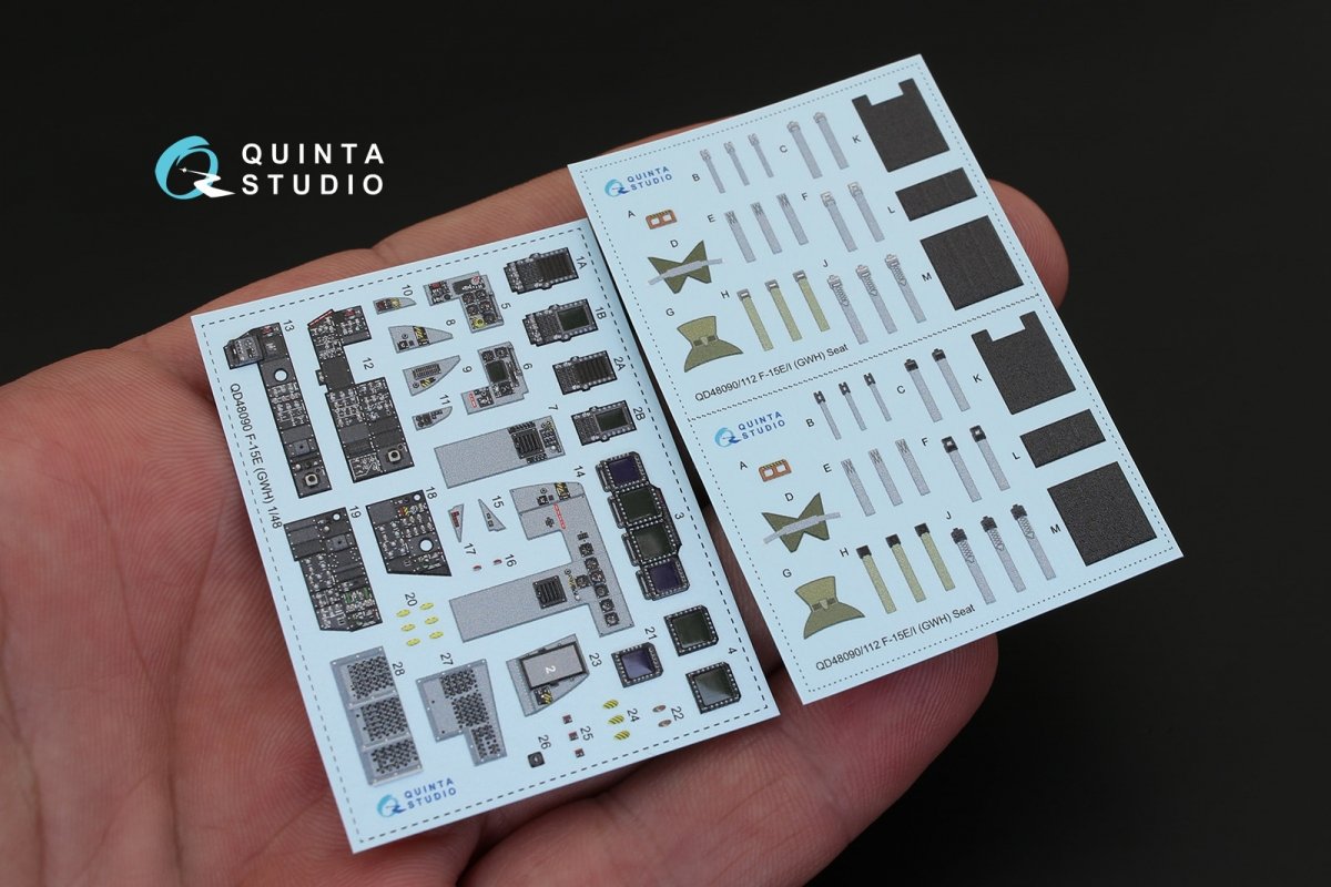 Quinta Studio QD48090 F-15E 3D-Printed &amp;amp; colored Interior on decal paper (for GWH kit) 1/48 – Bild 3