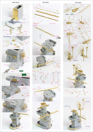 Pontos 22002F1 USS BB-63 Missouri 1945 Detail Up Set (Without wooden deck) 1/200 – imagen 30