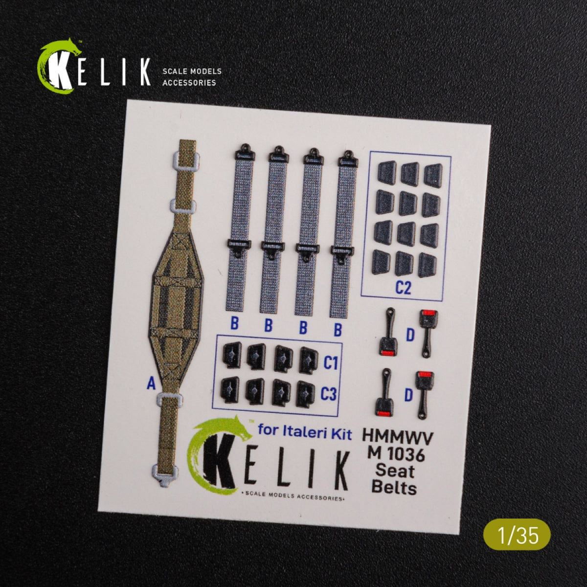 KELIK K35024 HUMVEE HMMWV M1036 with TOW Desert version Interior 3D Decal for Italeri kit 1/35 – image 3