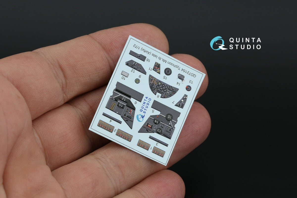 Quinta Studio QD72154 Typhoon Mk.1B Late 3D-Printed colored Interior on decal paper (Airfix) 1/72 – Bild 6