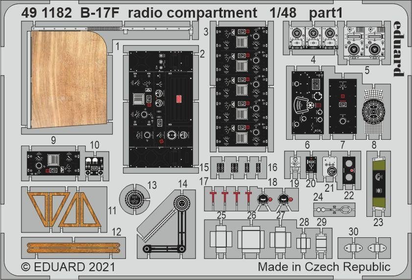 Eduard 491182 B-17F radio compartment HKM 1/48 – obrázek 2