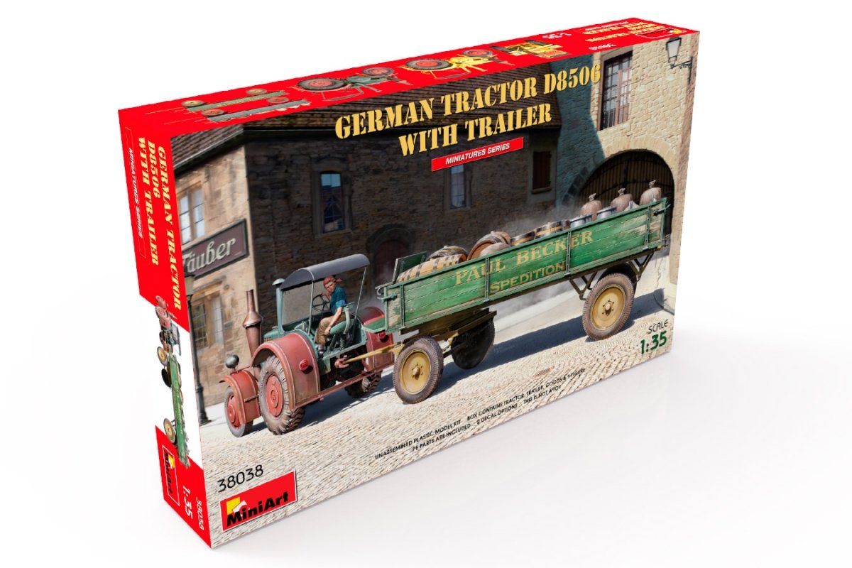 MiniArt 38038 German Tractor D8506 with trailer 1/35 – obrázek 2
