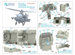 Quinta Studio QDS-35099 AH-64E 3D-Printed &amp;amp; colored Interior on decal paper (Takom) (Small version) 1/35 – image 2
