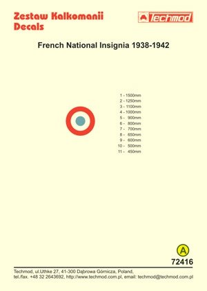 Techmod 72416 - French National Insignia 1938-1942 1/72 – obrázek 2